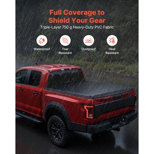 Copertura Morbida Avvolgibile per Cassone Pickup Compatibile con Chevy Colorado/GMC Canyon CREW SHORT 2015-2025, per Cassoni da 5.2 ft, Adatta ai Modelli F-250 Pao - Product Image 4