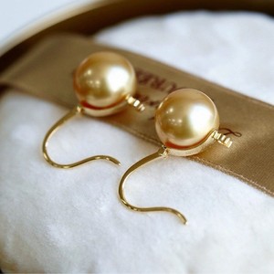 Pendientes Colgantes con Cuentas de Oro Natural de 11-12 mm, Estilo Lujoso, Chapado en Oro de 18K, Color Reina, Brillo de Cuero con Diseño Básico Impecable - Product Image 3