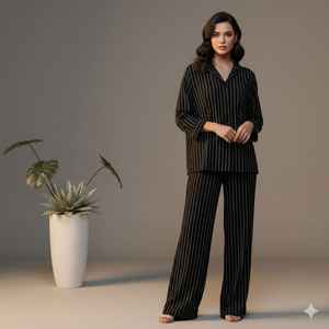 Traje de casa de manga larga con estampado floral personalizado, el mejor precio y alta calidad para el verano, vestido de talla grande con cuello en V y estampado de amor. - Product Image 1