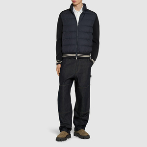 Latest Design Winter <b>Men's</b> <b>Cardigan</b> Down Jacket with Front Logo <b>Hooded</b> Long Sleeve Breathable Puffer for Adults - Product Image 4