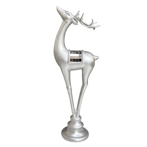 Crystal <b>Work</b> Silver Finished Reindeer Decorative <b>Table</b> Object Suitable for Christmas Home and Festive Styling From India - Product Image 2