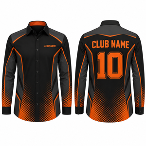 เสื้อเชิ้ตผู้ชายลำลองแขนยาวสไตล์สปอร์ต พิมพ์ลายแบบซับลิเมชั่น ลายเพ้นท์มือ ปกคอเสื้อพับได้ แห้งเร็ว ผลิตจากโพลีเอสเตอร์ - Product Image 1