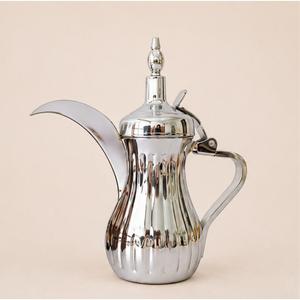 Premium Stainless Steel Arabic Dallah Coffee <b>Pot</b> Traditional Silver Middle Eastern <b>Tea</b> Kettle Teapot for Home & Hotel Use - Product Image 3