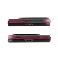 Étui de luxe haut de gamme personnalisé en cuir véritable italien grainé litchi pour iPhone Ultra, housse pliable