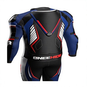 Traje de cuero prémium para hombre, mono de moto de una pieza para carreras con protectores, ideal para el día de pista, con joroba - Product Image 2