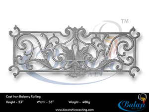 Modern Paris Cast Iron Balcony Railing Panel Frameless <b>Adjustable</b> Grey Highly Polished Finish UV Protected Water Resistant Rust - Product Image 2