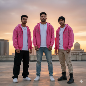 Sweat à capuche zippé personnalisé pour homme, en molleton 100% coton 500 GSM, coupe et couture, dernier design, impression sérigraphique, strass personnalisés - Product Image 2