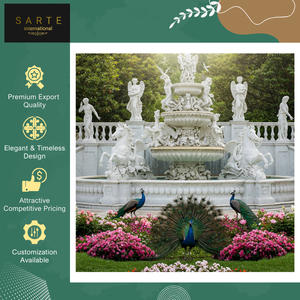 Fuente de Jardín Moderna de Mármol de Gran Tamaño, Ecológica y de Alta Calidad, Cascada en Cascada, Montaje en Suelo, para Hotel o Villa de 5 Estrellas - Product Image 4