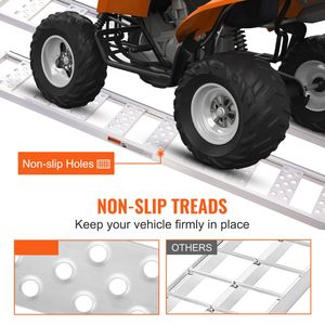 Rampe de chargement portable en alliage d'aluminium de 1250 lb pour motos, VTT, camions, tondeuses à gazon – Nouvelle rampe droite avec bandes de chargement - Product Image 5
