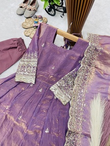 ชุดเดรส Anarkali แบบดั้งเดิมล่าสุด พร้อมผ้าคลุมไหล่ สำหรับเด็กผู้หญิง สวมใส่ในงานแต่งงาน ชุดพื้นเมืองสไตล์อินเดียและปากีสถาน - Product Image 5