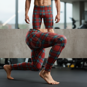 Premium Quality Custom Plaid <b>Pattern</b> Compression Leggings Quick Dry Stretch Gym Running <b>Tights</b> Athletic Fitness Workout Pants - Product Image 4