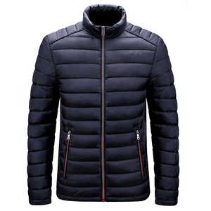 Veste d'hiver matelassée pour homme, design personnalisé, vêtements décontractés de haute qualité, avec capuche solide, col montant, veste longue en toile - Product Image 3