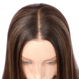 Peluca de Cabello Virgen Chino de Alta Calidad de 20 Pulgadas de Largo con Frente de Encaje Transparente, Peluca Teñida sin Pegamento para Mujer - Product Image 2
