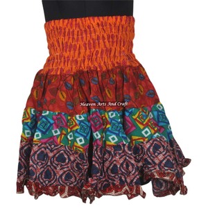 New Gypsy Indian <b>Patchwork</b> Boho Hippie Festival <b>Skirt</b> Stylish Patch Cotton Sexy Breathable Dropped Waist Midi <b>Skirt</b> Summer - Product Image 3
