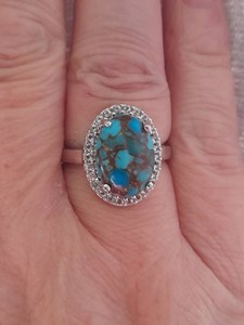 Anillo de Plata de Ley con Turquesa, Joyería Artesanal con Piedras Preciosas, Diseño Elegante para Mujer, Venta al Por Mayor para Exportación - Product Image 3