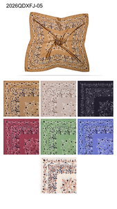 Classic boho paisley pattern square scarf satin silk like headscarf <b>shawl</b> <b>wrap</b> for ladies travel party styling - Product Image 2
