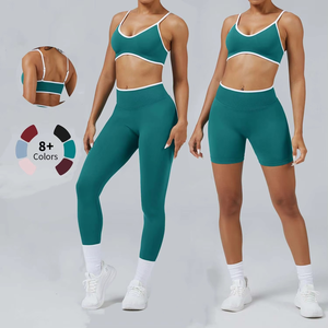 Conjunto de Yoga Cómodo y Sólido para Mujer, Ropa Deportiva, Spandex/Poliéster, Cintura Elástica, Transpirable, Elástico en Cuatro Direcciones, Personalizable - Product Image 2