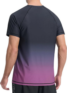 T-shirt de sport pour homme 100 % coton à séchage rapide, manches courtes, col rond, coupe classique, logo avant, respirant, écologique, bleu - Product Image 4