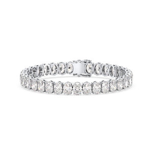 REYES Pulseras de Tenis con Cierre de Caja y Moissanita de 7x5mm, Diseño Elegante, Personalizadas, Plata de Ley 925, Joyería Fina Unisex para Uso Diario - Product Image 1
