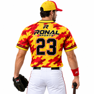 Camiseta de Béisbol Personalizada con Botones, Manga Corta, Nombre y Número del Equipo, Camiseta Deportiva - Product Image 3