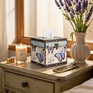 Hammered Metal Tissue Box Cover Decorative Tissue Holder Perfect For Living Room <b>Dining</b> <b>Table</b> Office And Bathroom Countertop - Product Image 6