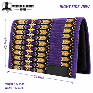 Sous-selle Western en laine de Nouvelle-Zélande doublé polaire, motif violet, 42x34 pouces, pour l'équitation - Product Image 3