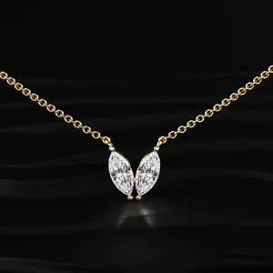 Collar de Diamantes Cultivados en Laboratorio con Forma de Marquesa de la Mejor Calidad, Cadena de Diamantes, Collar Solitario, Joyería de Lujo, Regalos con Certificación D-E VVS-VS - Product Image 4