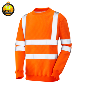 Custom Logo Construction Working Long Sleeve <b>Sweatshirts</b> <b>Work</b> Wear Hi Vis <b>Sweatshirt</b> Hoodie With Reflective Tape - Product Image 4