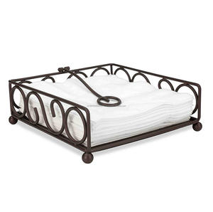 Servilletero de Metal Recubierto de Negro de Alta Calidad, Soporte de Mesa Portátil Decorativo para el Hogar, Color Personalizado Creativo - Product Image 1