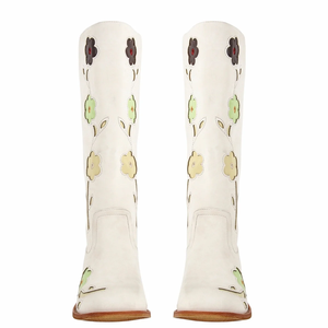 Botas Vaqueras de Cuero Bordadas a Mano de Primera Calidad - Botas Largas Occidentales Personalizadas al por Mayor para Hombre y Mujer - Product Image 5