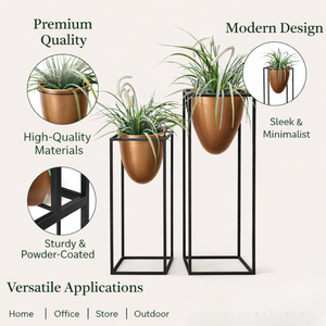 Jardinière de sol légère en fonte écologique style Art Déco, avec revêtement poudré, pour intérieur, extérieur, jardin, maison, balcon, salon - Product Image 6