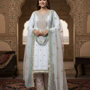 Traje Pakistaní de Seda Crepé Moderno de Alta Calidad, Especial para Eid Ramzan, Dhoti Salwar Kameez, Bodas Tradicionales, Fiesta de Diwali - Product Image 1