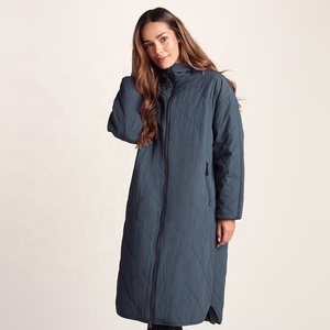 Abrigo de invierno acolchado estampado para mujer con capucha, cierre de cremallera, informal, oversize, de manga larga, tipo plumífero - Product Image 5