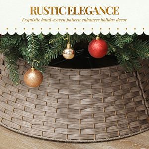 Gonna per Albero di Natale in Plastica Intrecciata Rustica da 27 Pollici per Decorazioni Domestiche - Fai da Te e Artigianale - Product Image 5