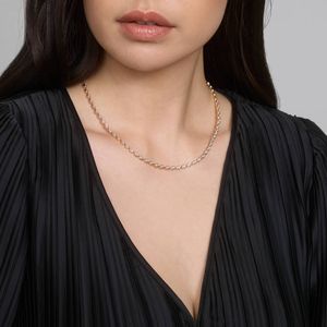 Women's East-West Bezel Luxury Tennis <b>Necklace</b> with 7 CTW Marquise Cut Lab-Grown Diamonds in White Gold - Product Image 2