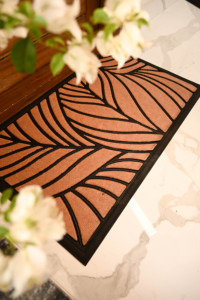 Leaf Pattern Coir Rubber Backed Eco-Friendly Entrance Door <b>Mat</b> Decorative Rubber Border | Non <b>Slip</b> Entrance Floor <b>Mat</b> - Product Image 2