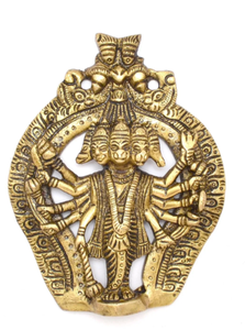 Ídolo Tradicional de Latón de Hanuman con Diseño Panchmukhi para Colgar en la Pared, Decoración para Diwali - Product Image 3