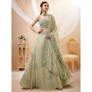 Superbe Sangeet brodé vert Pista Wear Lehenga Choli - Product Image 1