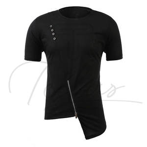 T-shirts pour hommes, mode décontractée d'été, 100% coton, design unique, manches courtes, motif uni - Product Image 3