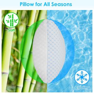 Adjustable Cool <b>Memory</b> <b>Foam</b> Pillow 1pc Shredded Extra Filling with Machine Washable Cover for Side Back Stomach Sleepers - Product Image 5