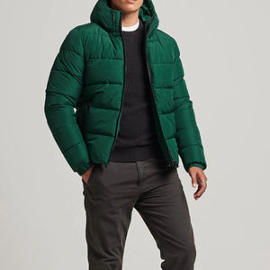Men's Hooded Bubble <b>Jacket</b> Waterproof Breathable Quick Dry 100% Polyester Regular Fit <b>Casual</b> Winter Outdoor Full-Zip Outerwear - Product Image 1