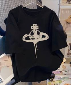 Camiseta de Manga Corta para Mujer, Corte Ajustado, 100% Algodón, Verano, Largo Medio, Cuello Redondo, Talla Grande, Antiarrugas, Secado Rápido - Product Image 6