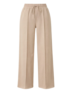 Custom Beige Wide Leg Pants Women Casual High Waist <b>Drawstring</b> <b>Trousers</b> Loose Fit Straight Pants Comfortable Lounge Wear Fashion - Product Image 1