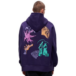 Custom Winter Plain <b>Blank</b> Oversized Men Sweatshirts 500gsm Heavyweight Fleece Foam Printing Unisex Cotton Hoodies For Streetwear - Product Image 3