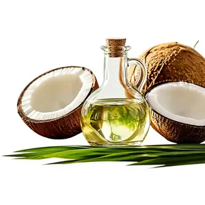 Huile de coco raffinée biologique de qualité alimentaire 100% pure, riche en acide laurique, bouteille en verre pour la cuisine et les cosmétiques - Product Image 2