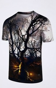T-shirt unisexe Halloween, impression numérique intégrale, coton, design graphique, col rond, manches courtes, décontracté, sportif, pour les fêtes - Product Image 3