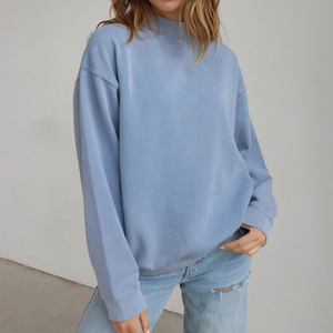 Pull tricoté pour femme, col montant, épaules tombantes, style oversize, streetwear, automne-hiver, vente en gros - Product Image 3