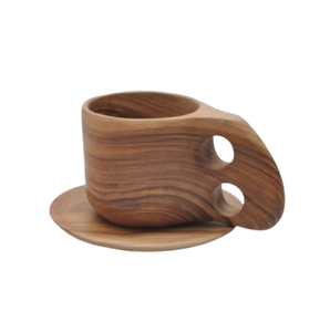 Wooden Drinking <b>Cups</b> <b>Tea</b> <b>Cup</b> <b>Saucer</b> <b>Tea</b> & Espresso Supplies Tabletop Dining Double Wall <b>Tea</b> <b>Cups</b> With Designer Handle - Product Image 2
