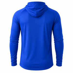 เสื้อฮู้ดดี้ลำลองแขนยาวสีน้ำเงินรอยัลสำหรับผู้ชาย พิมพ์ลายด้วยความร้อน แบรนด์สั่งทำได้ แห้งเร็ว ผ้าโพลีเอสเตอร์ 140 กรัม สีพื้น สำหรับตกปลา - Product Image 2
