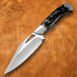 มีดทำมือ OEM แบบกำหนดเอง เหล็ก D2 สำหรับล่าสัตว์ ด้ามจับทำจากกระดูก ใบมีดแบบ Fixed Blade สำหรับตั้งแคมป์ กิจกรรมกลางแจ้ง และพกพาประจำวัน พร้อมปลอกหนัง ของขวัญ - Product Image 2